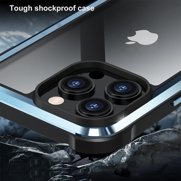 New Super Compact Heavy Duty Metallic Case Armor For iPhone 14 13 Plus Pro Max Series