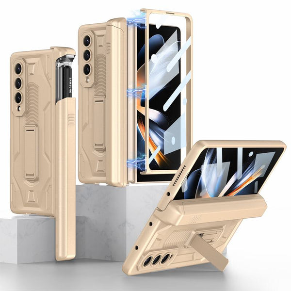 New Protective Hinge Case With Pen Slide Slot For Samsung Galaxy Z Fold 3 4 Series