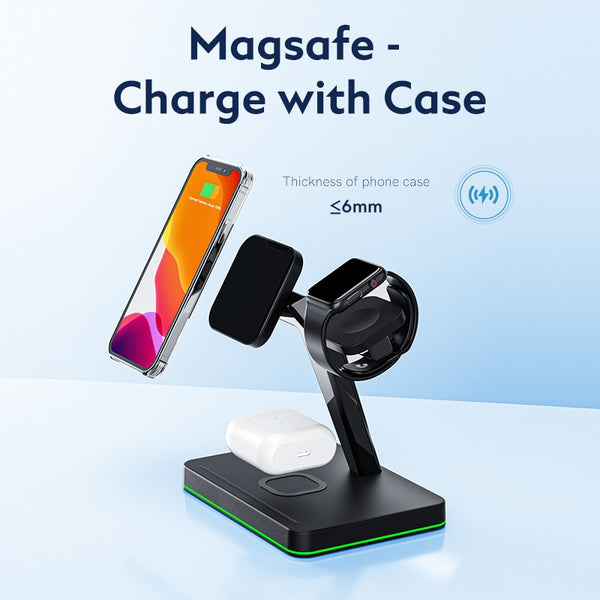 New 3-in-1 Fast Wireless Charger Stand Station For iPhones Airpods Apple Watch
