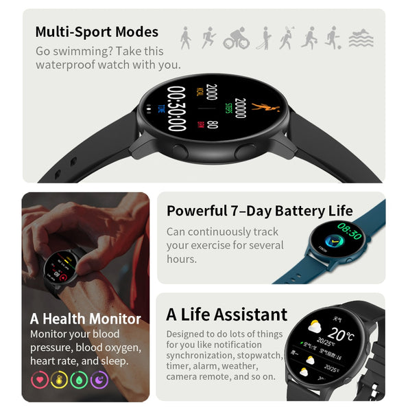 New Multisport IP68 Waterproof Fitness Tracker Smart Watch For Android IOS