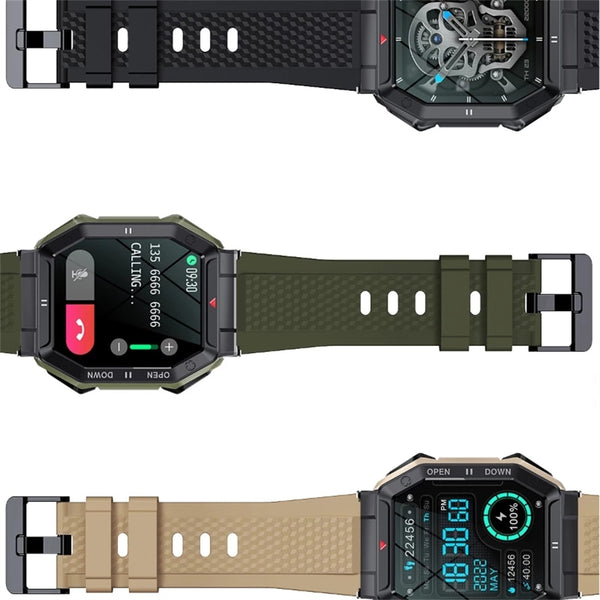 New Military-Styled Outdoor Rugged Bluetooth Sports Fitness Tracker Smartwatch For Android IOS