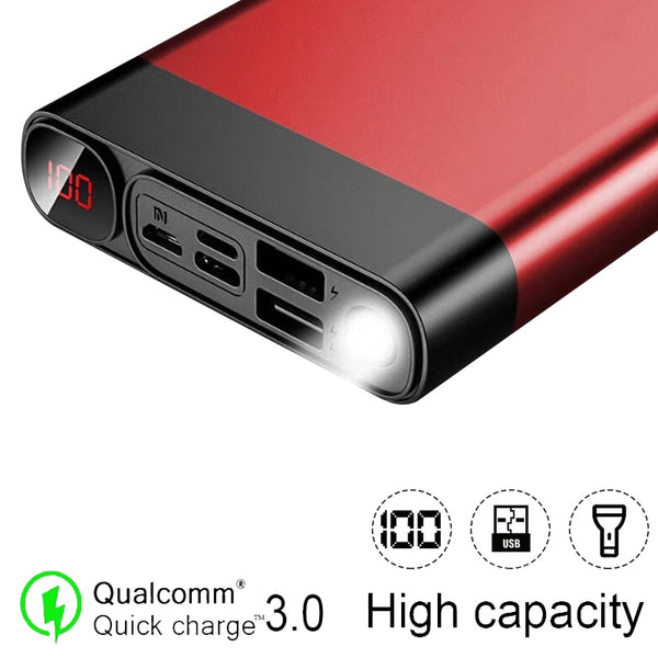 New Ultra Compact 80000mAh Fast Charging Portable External Charger Power Bank With LED Light For Travel Camping