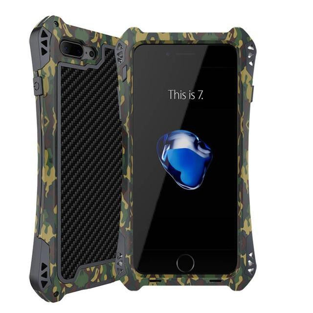 New Carbon Fiber Suited Outdoor Shockproof Alloy Case Cover for iPhone