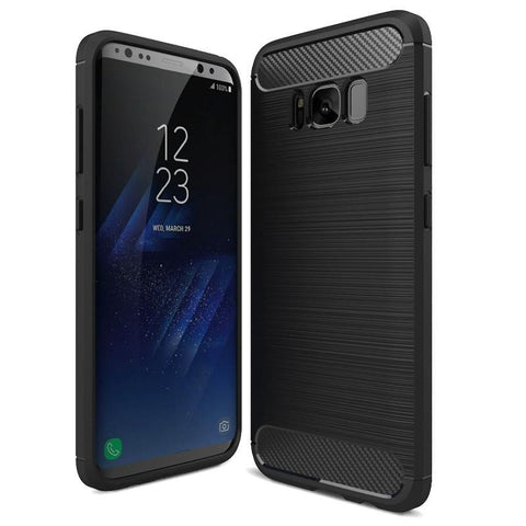 Environmental Carbon Fiber Soft TPU Anti-Skid Cover Phone Case for Samsung Galaxy S8 and S8 Plus