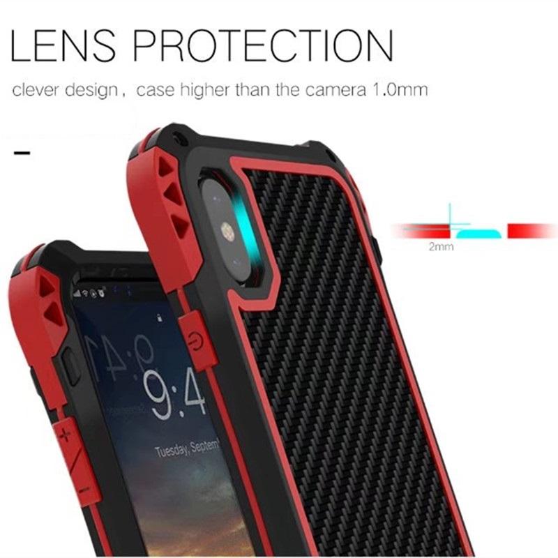 New Carbon Fiber Suited Outdoor Shockproof Alloy Case Cover for iPhone