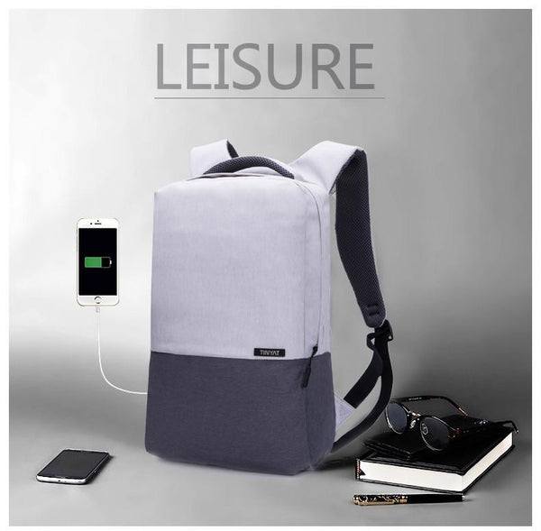 Ultra Light 16 Inch Laptop USB Anti-Theft Computer Unisex Canvas Backpack