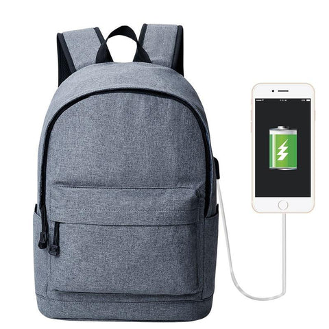 Multipurpose Canvas Vintage College Student School Daypacking Backpack with Battery Slot for USB Charging