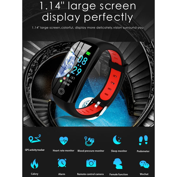 New IP68 Waterproof Fitness Bracelet Blood Pressure Monitor Sleep Tracker Pedometer Smartwatch