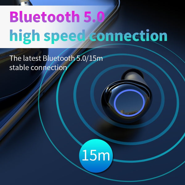 New TWS Bluetooth 5.0 Wireless Earphone Sport Handsfree Earbuds Headset