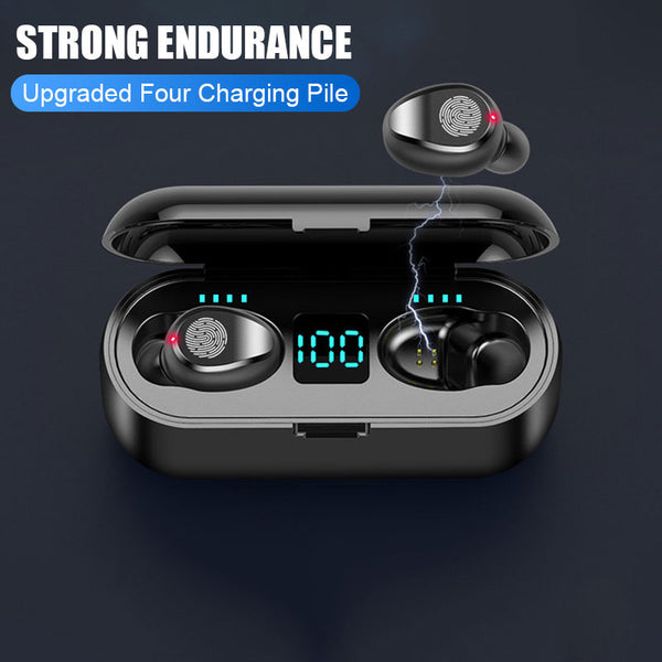 New Bluetooth 5.0 Wireless Stereo Sport Headphones Earbuds Headset With 2000 mAh Charge Box