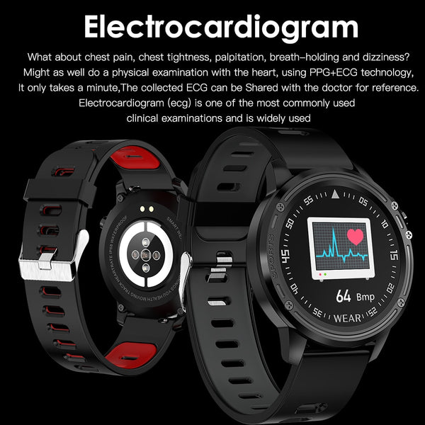 New Men's Muliti-Sport Blood Pressure Heart Rate Monitor IP68 Waterproof Smart Watch For Android iPhone