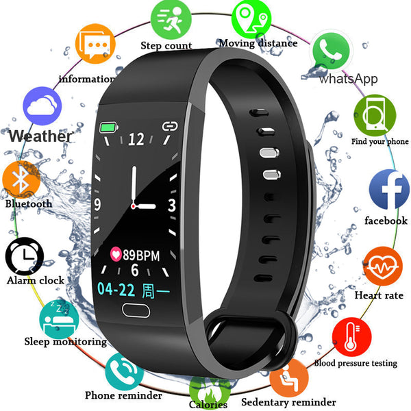 New Sport Fitness Tracker Waterproof Heart Rate Monitor Smart Wristband Watch For iPhones Android
