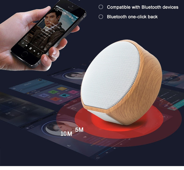 New Wood Grain Wireless Bluetooth Portable Mini Subwoofer Audio Gift Stereo Speaker