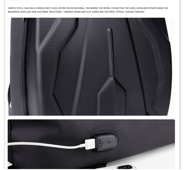 New 17 Inch Hard Shell Laptop Multi-Functional Travel Outdoor Anti-Theft USB Port Backpack