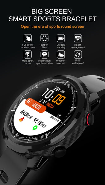 New IP67 Waterproof Heart Rate Monitor Blood Pressure Fitness Tracker Smartwatch For Android iPhone