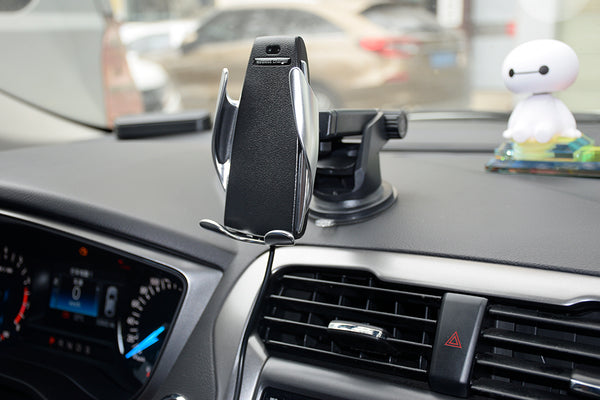 New Qi Fast Wireless Charger Phone Holder Car Mount For Samsung Galaxy S22 S21 S20 & iPhone 14 13 12 Series