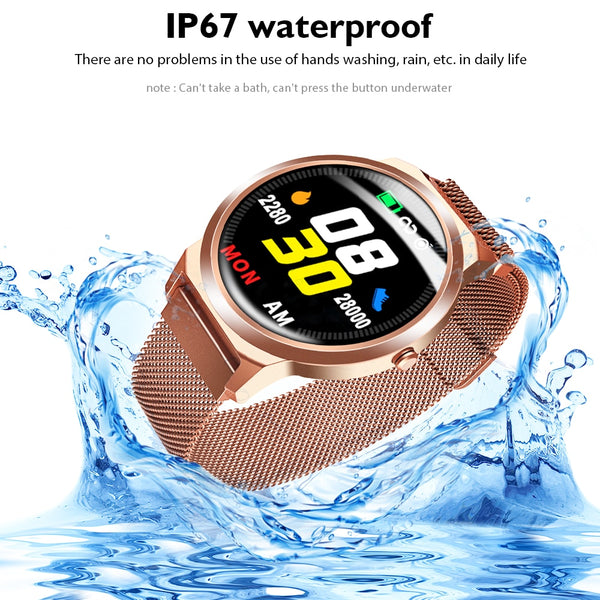New 1.3 Inch Full Round Touch Screen Heart Rate Monitor IP67 Waterproof Smartwatch