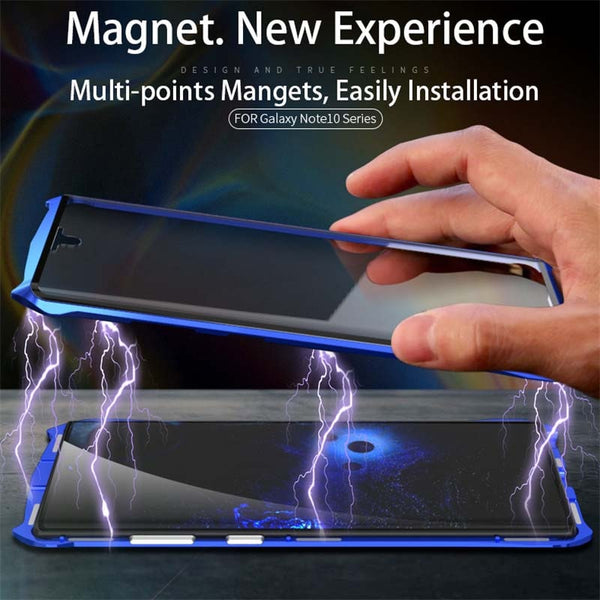 New Magneti Full Front+Back 9H Glass Tempered Film Metal Cover Case For Samsung Galaxy Note 10 Plus Pro