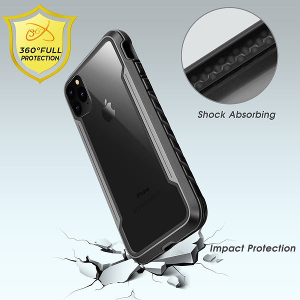 New Defender Anodized Aluminum TPU Clear PC Military Grade Metallic Protective Case For iPhone 11 Pro Max