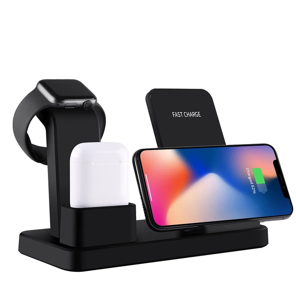 New 3-in-1 Fast Charging Dock Desk Station For Apple iPhone Watch Airpods Samsung Smart Phones