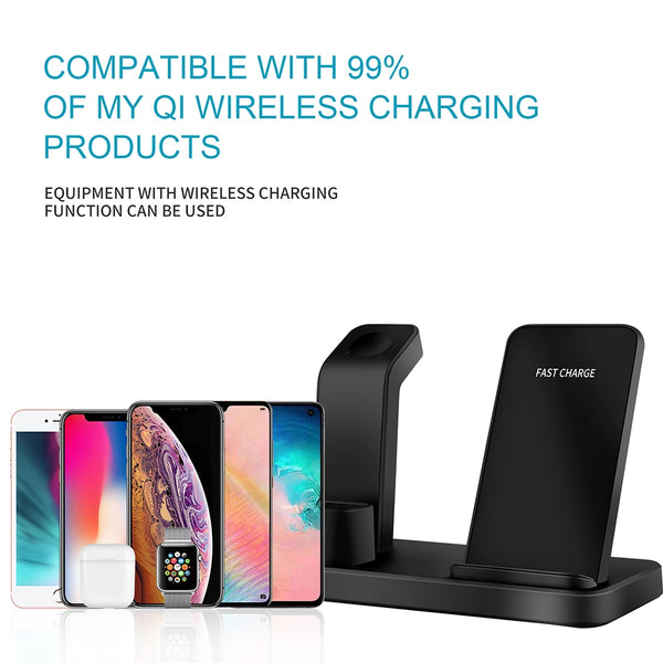 New 3-in-1 Fast Charging Dock Desk Station For Apple iPhone Watch Airpods Samsung Smart Phones