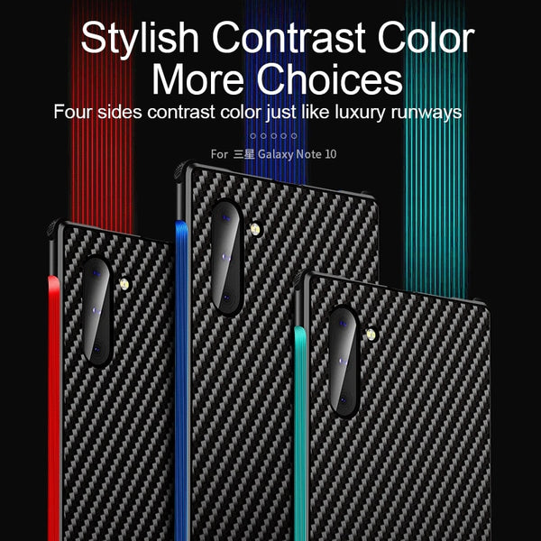 New Carbon Fiber Slim Metal Frame Scratch Resistant Bumper Case For iPhone Samsung Galaxy S20 S10 Series