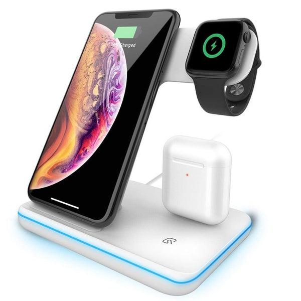 New 15W Fast Qi Wireless Charging Stand Dock Phone Holder Charger For iPhones Airpods Appe Watch