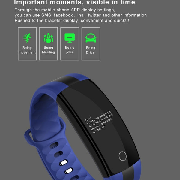 New Bluetooth Wristband Fitness Tracker Heart Rate Monitor Smartwatch For iPhones Android