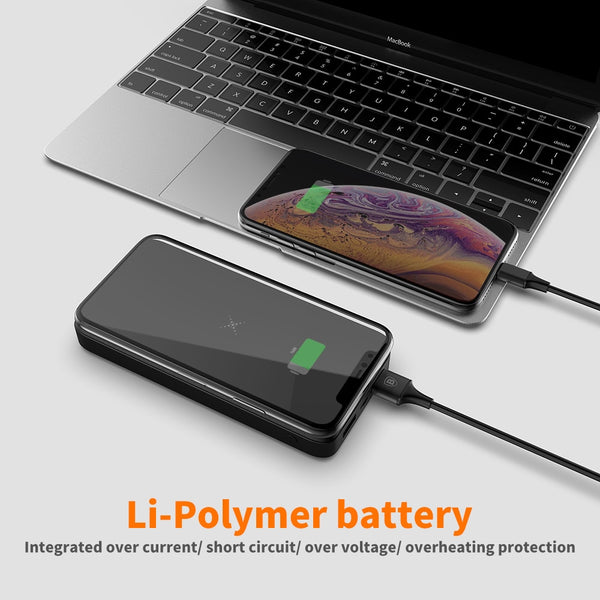 New 10000mAh Qi Wireless Charger Power Bank External Battery For Compatible iPhone Samsung Xiaomi Phones