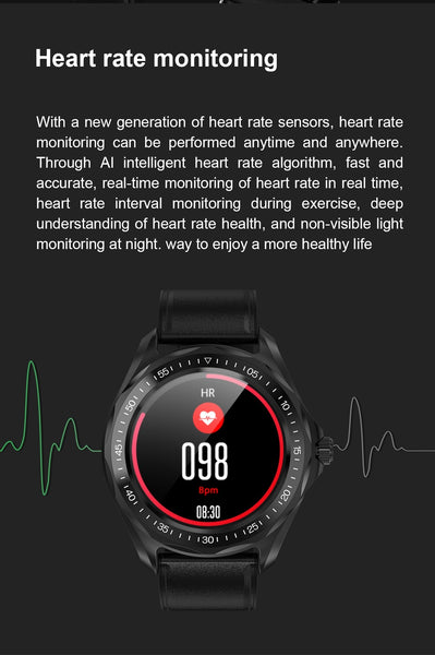 New IP68 Waterproof Heart Rate Monitor Blood Pressure Fitness Tracker GPS Smartwatch