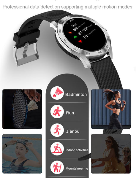 New IP68 Waterproof 1.3 Full Round HD Screen Fitness Tracker Smartwatch iPhone Samsung Xiaomi