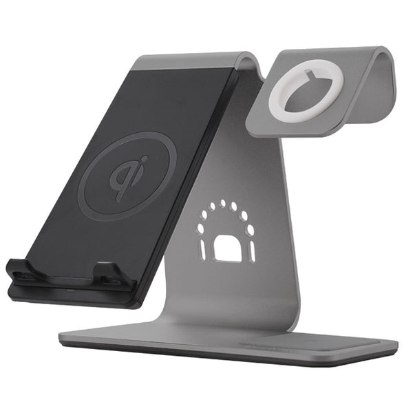 New 3-in-1 Aluminum Qi Wireless Charging Station Dock Stand For Airpods Apple Watch iPhones