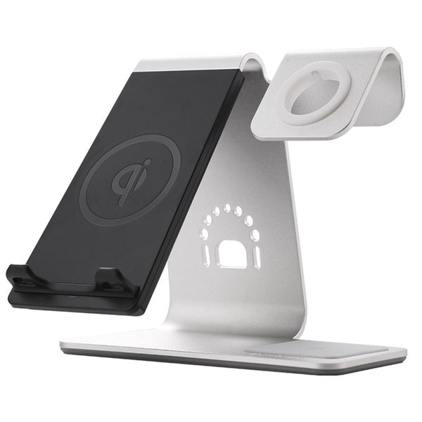 New 3-in-1 Aluminum Qi Wireless Charging Station Dock Stand For Airpods Apple Watch iPhones