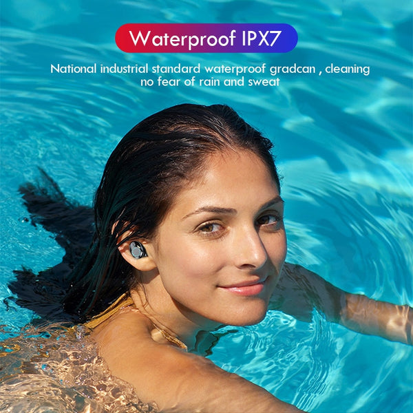 New Wireless IPX7 Waterproof Touch Control TWS Bluetooth Earphones Headset With 3000mAh Power Bank