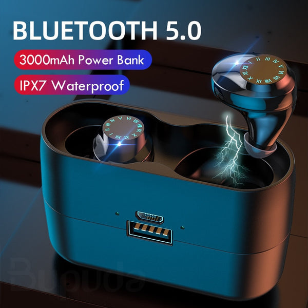 New Wireless IPX7 Waterproof Touch Control TWS Bluetooth Earphones Headset With 3000mAh Power Bank
