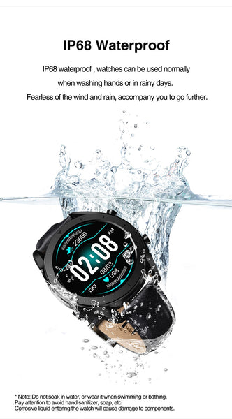 New IP68 Waterproof Round HD Screen Fitness Tracker Digital Wrist Smartwatch For iPhone Samsung Xiaomi