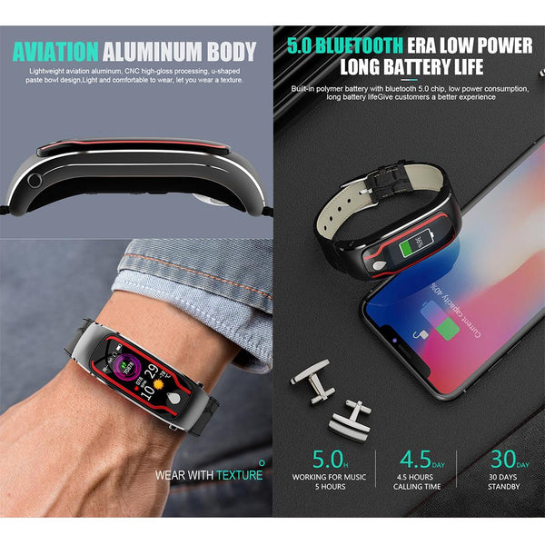 New Sport Fitness Tracker 2-In-1 Smartwatch Digital Wristband Smart Watch With Headset