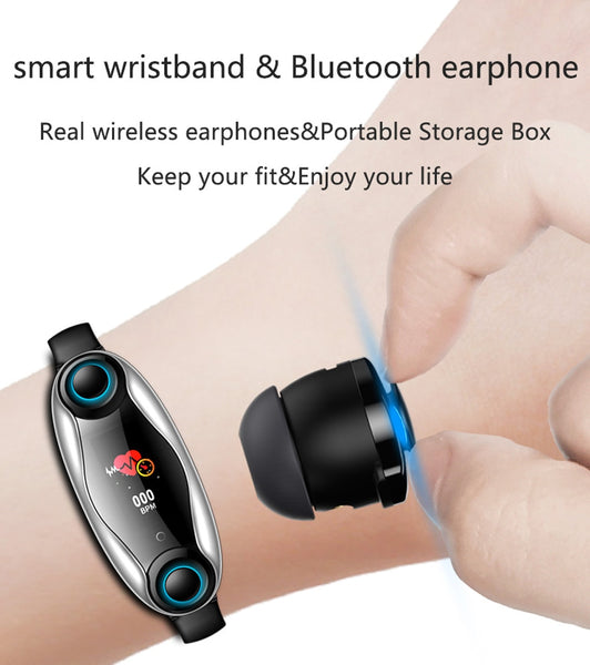 New Bluetooth Headphone Heart Rate Fitness Tracker Smartwatch Digital Wristband Smart Watch For iPhone Samsung Xiaomi
