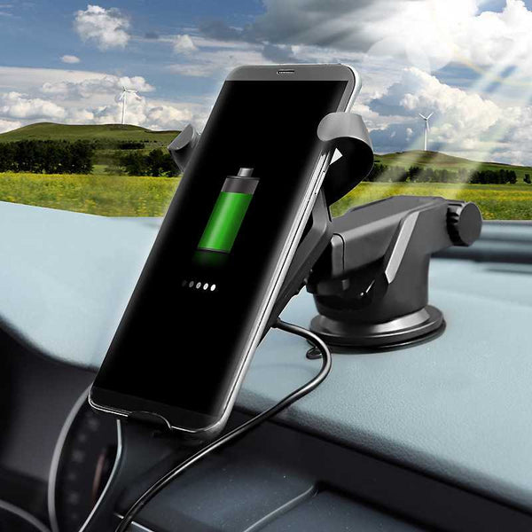 New Qi Wireless Charging Air Vent Mount Holder Stand Fast Charger For iPhone Samsung Smart Phones