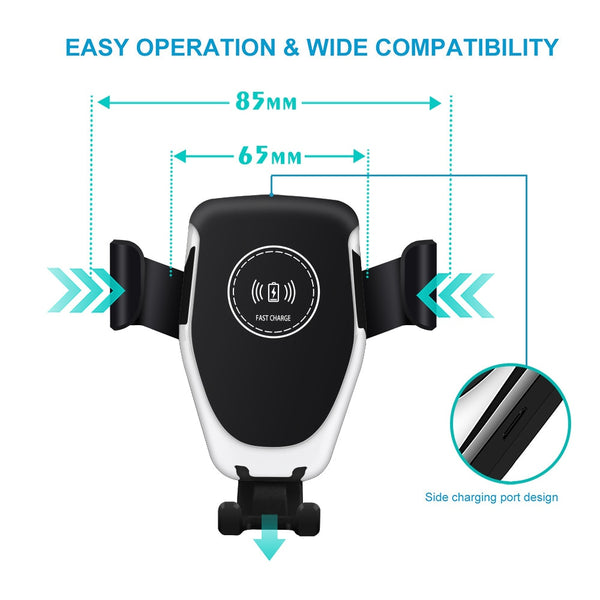 New Fast Qi Wireless Car Mount Holder Charger For Compatible iPhones Samsung Xiaomi