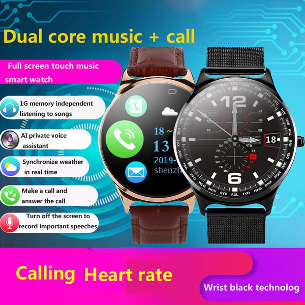 New Full Touch Screen Bluetooth Heart Rate Monitor Fitness Tracker Music Smartwatch For iPhone Samsung Xiaomi