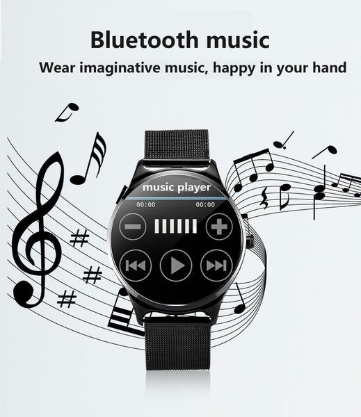 New Full Touch Screen Bluetooth Heart Rate Monitor Fitness Tracker Music Smartwatch For iPhone Samsung Xiaomi