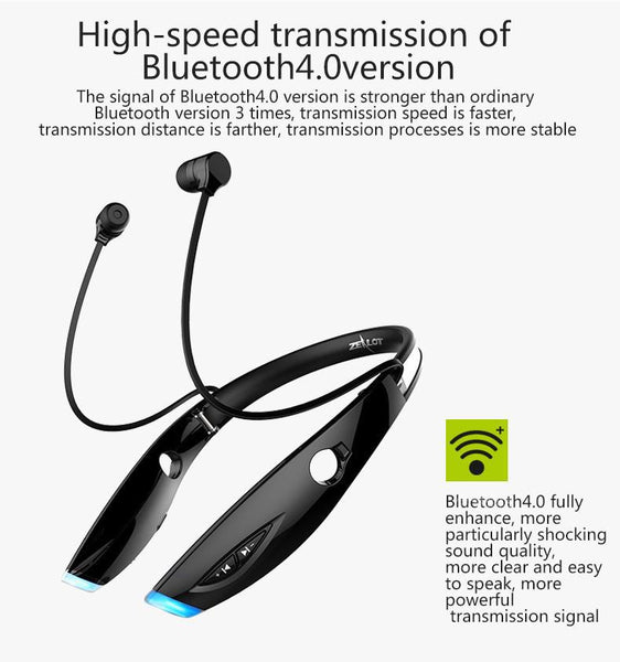 New Portable Sport Wireless Bluetooth Stereo Neckband Headset With Microphone
