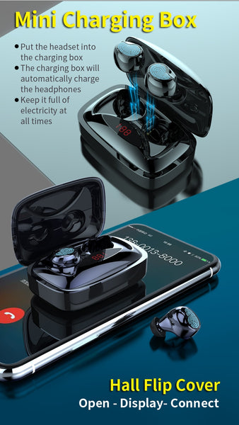 New TWS Bluetooth 5.0 Earphones Smart Touch Wireless Earphone 6D Stereo Headset
