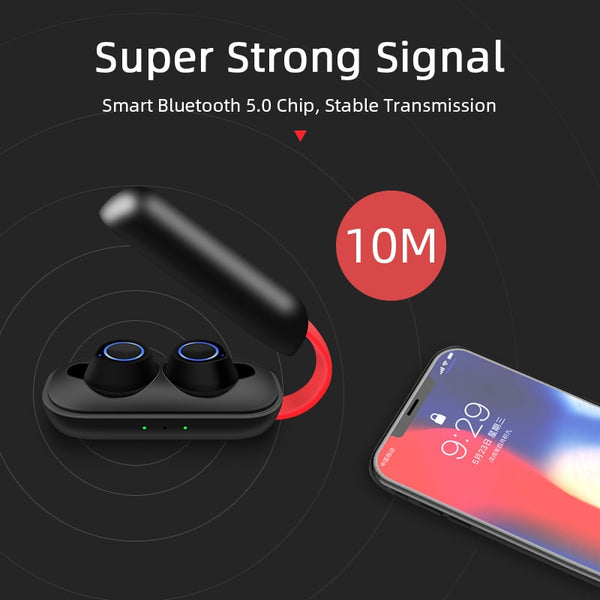 New TWS Wireless Bluetooth Earphones 6D Stereo Headset Bluetooth Headphones With Mic Charging Box