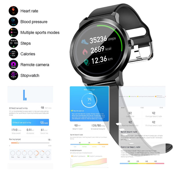 New Fitness Heart Rate Tracker Detection Water-Resistant Digital Wrist Smartwatch For iPhone Android Samsung