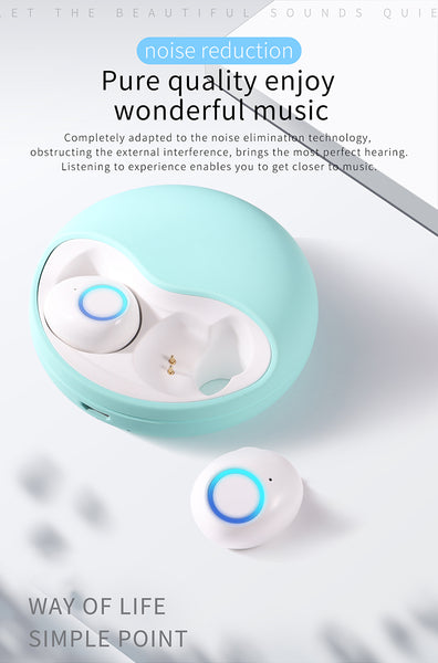 New Wireless Bluetooth 5.0 Noise Reduction Earphones Sports Headset Handsfree Earbuds