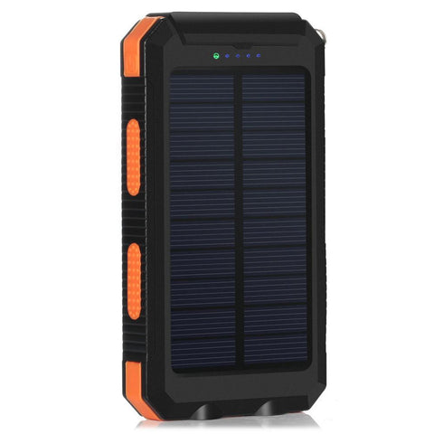 New 10000mAh Waterproof Portable Solar Charger Dual USB Battery Power Bank for Smartphones Tablets