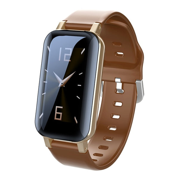New 2-In-1  Heart Rate Fitness Tracker Smartwatch With Bluetooth Earphone For iPhone Android