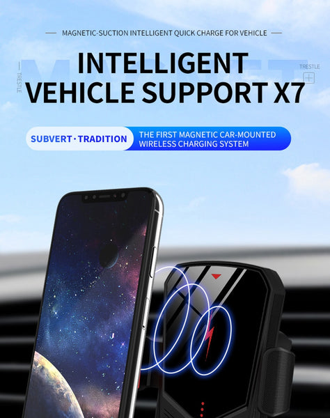 New Magnetic Fast Charge Universal Car Phone Holder Wireless Charger For Samsung Galaxy S22 S21 S20 & iPhone 14 13 12 Series